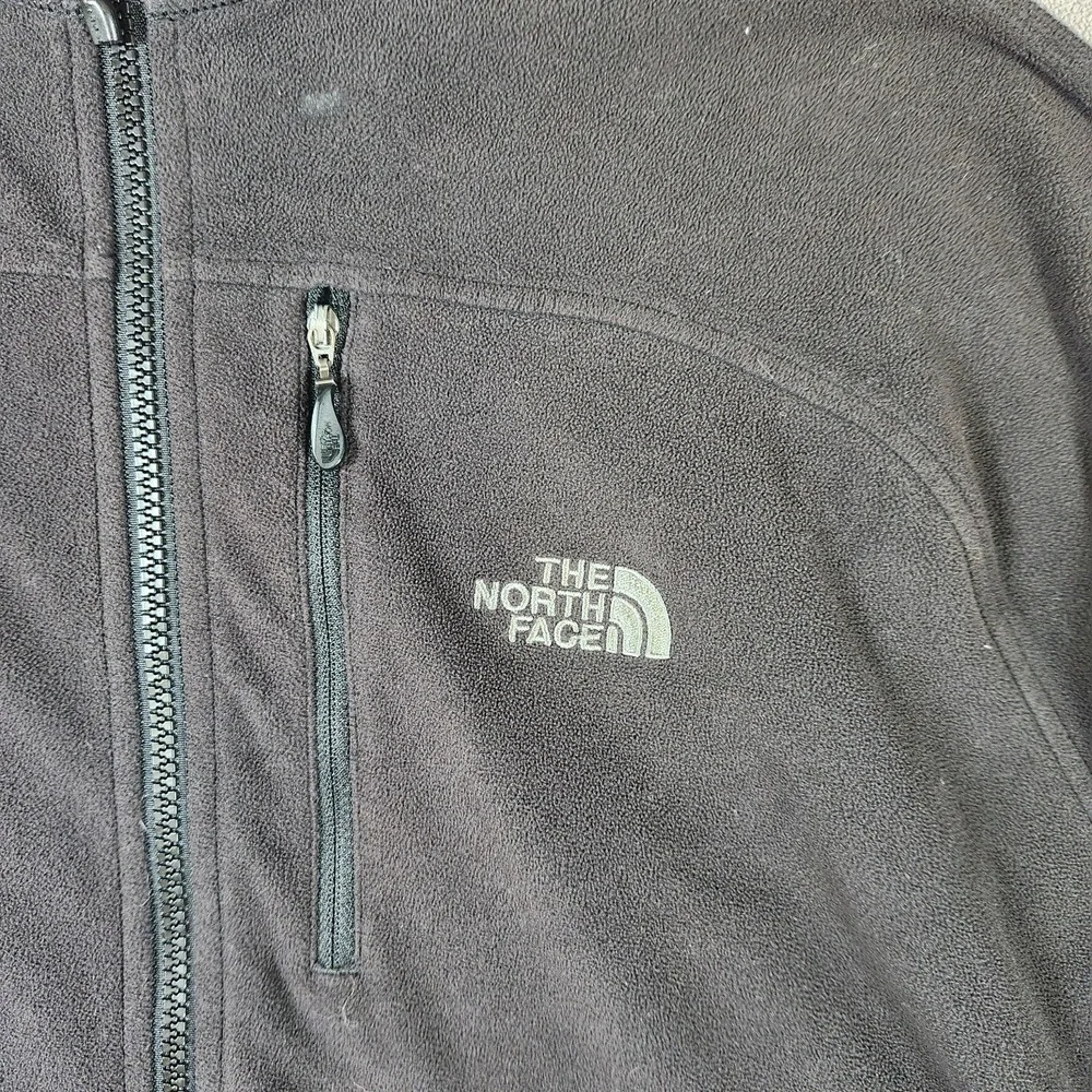 The North Face TKA 100 Fleece Jacket XXL‎ Black Gray Full Zip